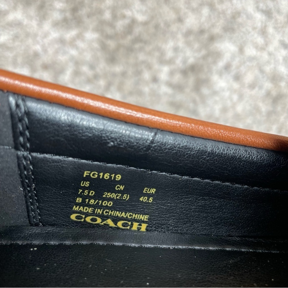 Coach Men’s Mott Varsity Drive Loafers Shoes Brown 7.5 FG1619 Designer Office - Picture 8 of 10